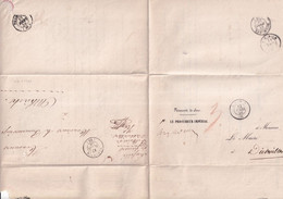 1856 - HAUT-RHIN - LETTRE En FRANCHISE ALLER Et RETOUR (ALTKIRCH / DIETTWILLER) Avec T15 ALTKIRCH + HABSHEIM (RARE) - Cartas Civiles En Franquicia