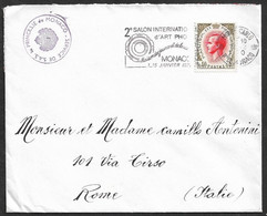 1971 MONACO - LETTRE - SERVICE DE S.A.S PRINCESSE DE MONACO - 2e SALON INTERNATIONAL PHOTOGRAPHIE A ROME - Briefe U. Dokumente