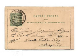 FUNCHAL  E.P. Carte-lettre Postal Stationery Letter Card 25r. Green On Light-cream, Canc. FUNCHAL MADEIRA 10 Mars 1895 t - Otros & Sin Clasificación