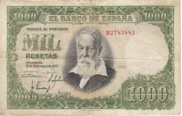 BILLETE DE ESPAÑA DE 1000 PTAS DEL 31/12/1951 SERIE B (BANKNOTE) - 1000 Peseten