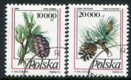 POLAND 1993 Coniferous Trees  Used  Michel 3456-57 - Oblitérés