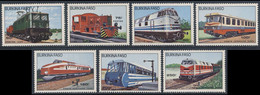 Burkina Faso 1985 Mi 1043 /9 YT 656 /8 + 294 /7A SG 809 /5 ** Trains / Lokomotiven : Description See Below - Burkina Faso (1984-...)