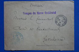 Y11 MAROC OCCIDENTAL  BELLE LETTRE RARE 1915 OSTE AUX ARMEES TROUPE  CASABLANCA + + AFFR. INTERESSANT - Cartas & Documentos