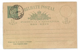 FUNCHAL  E.P. Carte Avec Réponse Postal Stationery Reply Card 10r. + 10r. Green On Cream Canc. FUNCHAL MADEIRA 7 Juin 18 - Altri & Non Classificati