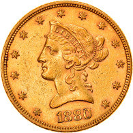 Monnaie, États-Unis, Coronet Head, $10, Eagle, 1880, U.S. Mint, Philadelphie - 10$ - Eagles - 1866-1907: Coronet Head (Tête Couronnée)