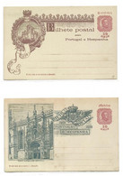 MADEIRA 2 Different   E.P. Carte Postal Stationery Card 10r. Red And Blue On Light Green And 10r. Red And Brown On Light - Altri & Non Classificati