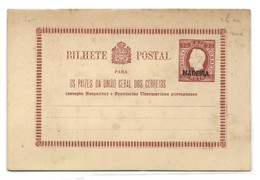 MADEIRA E.P. Carte Postal Stationery Card 25r. Red On Cream Ovpt. MADEIRA, Mint.    TB - W1180 - Sonstige & Ohne Zuordnung