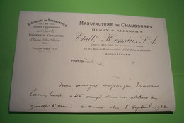 PARIS   - ( 19 E ) - Manufacture De Chaussures  De SPORTS  - Henry & Allonsius   - 63-65 Rue De Romainville  ( 1923 ) - - Sports & Tourisme