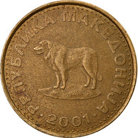 Monnaie, Macédoine, Denar, 2001, TTB, Laiton, KM:2 - Nordmazedonien