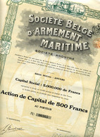 Société BELGE D'ARMEMENT MARITIME; Action De Capital - Schiffahrt