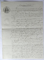 Document Notarial Ancien - 1858 (2) DOCUMENT NOTARIE COMMANDEMENT EMBERAC 1858 SUR PAPIER FILIGRANE TIMBRE Impérial - Manuscripts