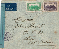 CTN70 - LIBAN LETTRE AVION BIFKAYA / ABIDJAN 11/9/1943 CENSURE - Lebanon