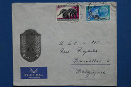 Y11  CONGO BELGE  LETTRE SPECIALE  1965    POUR   BRUXELLES +  SURCHARGE CONGO + AFFRANCH. INTERESSANT - Cartas & Documentos