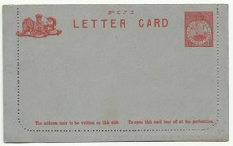 FIJI E.P. Carte-lettre Postal Stationery Letter Card 1½p. Vermillon Red On Purple-grey,  Mint.    TB - W1196 - Fidji (...-1970)