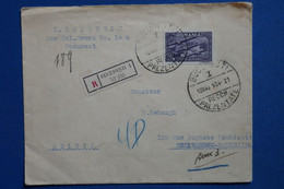 Y11 ROUMANIE BELLE LETTRE  RECOM. 1934 POSTE  AERIENNE BUCAREST POUR  BRUXELLES  BELGIUM + AFFRANCHISSEMENT PLAISANT - Cartas & Documentos