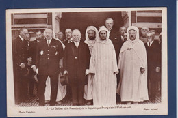 CPA Maroc Le Sultan Et Le Président Doumergue Carte Photo Non Circulé - Autres & Non Classés