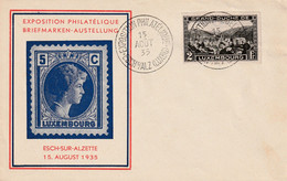 LETTRE - LUXEMBOURG - EXPO Philatélique 15/08/1935 Avec N°274 - Covers & Documents