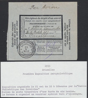 1er Exposition Aérophilatélique 1933 - Récépissé D'un Envoi Recommandé Par Avion De L'exposition > Casablanca (Maroc) - Folletos De La Oficina De Correos