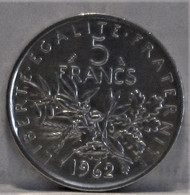 Réf 816817 - 1962 - 5 Francs Argent - La Semeuse - O. ROTY - J. 5 Franchi