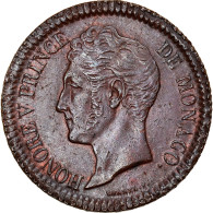 Monnaie, Monaco, Honore V, Decime, 1838, Monaco, SUP, Laiton, Gadoury:105 - 1819-1922 Honoré V, Charles III, Albert I