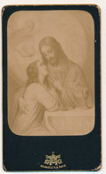 Photographie Ancienne XIXe CDV Image Pieuse Boumard Et Fils Le Christ Et Saint Jean Poème Manuscrit Au Dos - Oud (voor 1900)