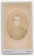 Photographie Ancienne XIXe CDV Portrait D'un Curé Ecclésiastique Photographe Ed Fisch à Rennes Bretagne - Oud (voor 1900)