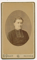 Photographie Ancienne XIXe CDV Portrait D'un Curé Ecclésiastique Photographe Louis Collet à Rennes Bretagne - Oud (voor 1900)