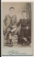 Photographie Ancienne XIXe CDV Portrait De Deux Frères Enfants Photographe Fourié à Pauillac - Oud (voor 1900)