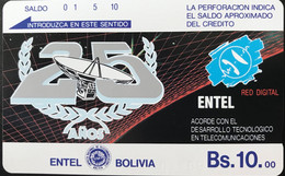 BOLIVIE  -  Phonecard - Tamura  -  ENTEL BOLIVIA  -  25 Anos - Red Digital  -  Bs. 10 - Bolivie