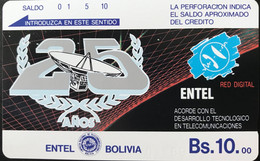 BOLIVIE  -  Phonecard - Tamura  -  ENTEL BOLIVIA  -  25 Anos - Red Digital  -  Bs. 10 - Bolivien