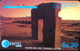 BOLIVIE  -  Phonecard - Tamura  -  ENTEL BOLIVIA  -  Puerta Del Sol  - Bs. 20 - Bolivien