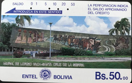 BOLIVIE  -  Phonecard - Tamura  -  ENTEL BOLIVIA  - Mural De Lorgio Vaca-Santa  -  Bs. 50 - Bolivia