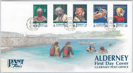 57260 - GB: ALDERNEY - POSTAL HISTORY: FDC Cover 1998 - DIVING Boats Ships - Diving