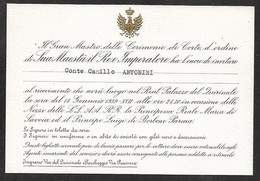 1939 -  2 INVITO REALE MATRIMONIO PRINCIPESSA REALE MARIA DI SAVOIA + PRINCIPE LUIGI DI BORBONE PARMA PALAZZO QUIRINALE - Hochzeit