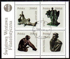 POLAND 1992 Sculptures Block Used.  Michel Block 119 - Blokken & Velletjes