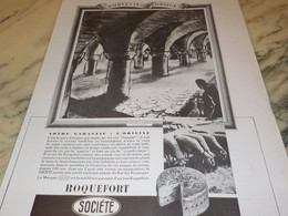 ANCIENNE PUBLICITE GARANTIE ORGINE FROMAGE SOCIETE ROQUEFORT 1937 - Manifesti