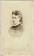 Ancienne Old Photo Carton CDV Portrait Carte De Visite Photographe Saint-Edme Paris Lady Girl Fille Femme 19e Foto - Non Classés