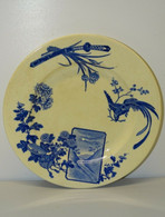 ANCIENNE ASSIETTE CERAMIQUE De GIEN Motifs JAPONAIS Déco KATANA OISEAU PARADIS - Gien (FRA)