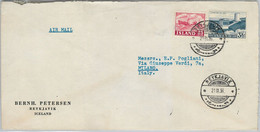 61088  - ICELAND - POSTAL HISTORY -  COVER To ITALY 1956 - ARCHITECTURE Boats - Briefe U. Dokumente