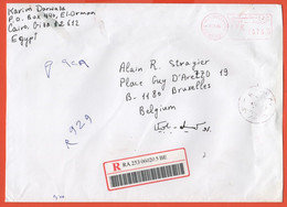 EGITTO - EGYPTE - Egypt - 2005 - 875 EMA, Red Cancel - Registered - Medium Envelope - Viaggiata Da Cairo Per Bruxelles, - Briefe U. Dokumente