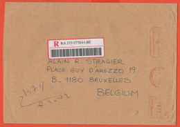 EGITTO - EGYPTE - Egypt - 2005 - 875 EMA, Red Cancel - Registered - Medium Envelope - Viaggiata Da Cairo Per Bruxelles, - Cartas & Documentos