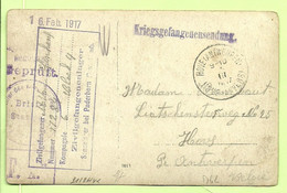 Foto-kaart Kriegsgefangenensendung PADERBORN Naar HOVE (ANTWERPEN) + GEPRUFT (3573) - Kriegsgefangenschaft