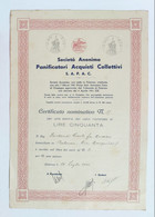 65533 36crt/ Azione Società Panificatori Palermo 1941 N.17 - Agriculture