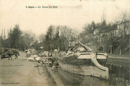 Agen * Péniche Batellerie * Le Canal Du Midi * La Péniches ROZIERES Ville De Belfort Barge Chaland - Agen