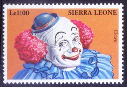 Sierra Leone 2000 MNH, Clown Bleu In Circus - Cirque