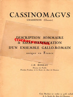 16- CHASSENON- CASSINOMAGUS-1973-PLANS ET DESCRIPTION SOMMAIRE GALLO ROMAIN- J.H. MOREAU DIRECTEUR DES FOUILLES - Poitou-Charentes
