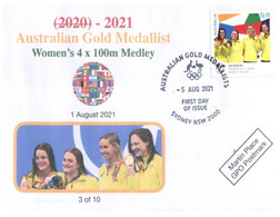 (WW 17 A) 2020 Tokyo Olympic Games - Swimming - Woman's 4x100m Medley Gold (NEW Australia Post Stamp) - Eté 2020 : Tokyo