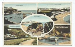 Cornwall Newquay Postcard Aquatone Multiview Posted 1936 - Newquay