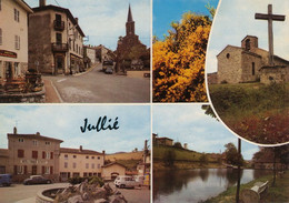 Real Photo Jullié  Multi Vues 4 Vues Hotel France DS Citroen , 4 L Renault - Julienas