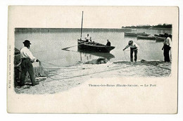 Thonon Les Bains - Le Port (pêcheurs Sur Barque Et D'autres Déroulant Les Filets Sur Le Quai) Pas Circulé - Thonon-les-Bains